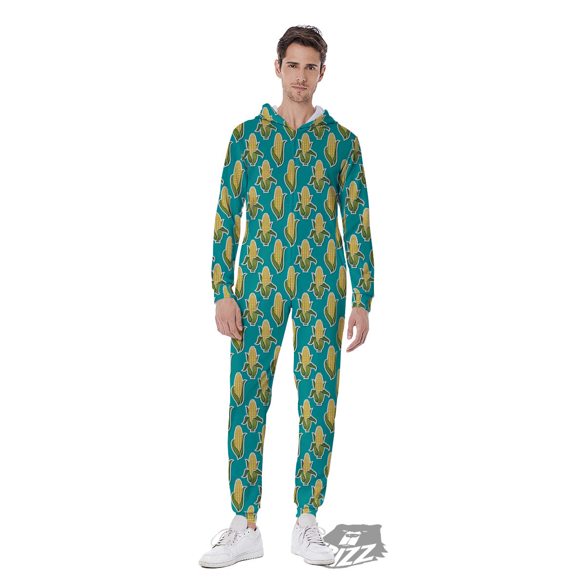 Corncob Print Pattern Men's Jumpsuit-grizzshop