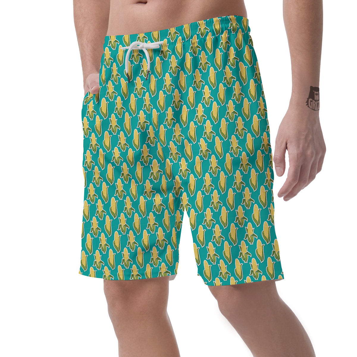 Corncob Print Pattern Men's Shorts-grizzshop