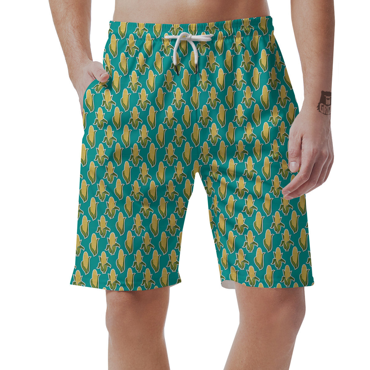 Corncob Print Pattern Men's Shorts-grizzshop