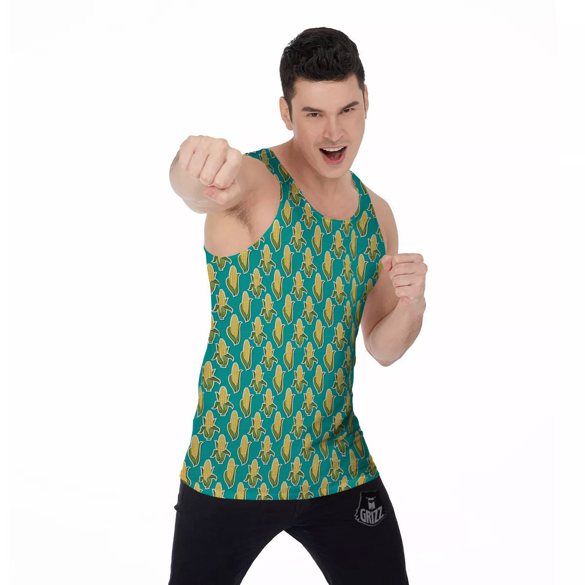 Corncob Print Pattern Men's Tank Top-grizzshop