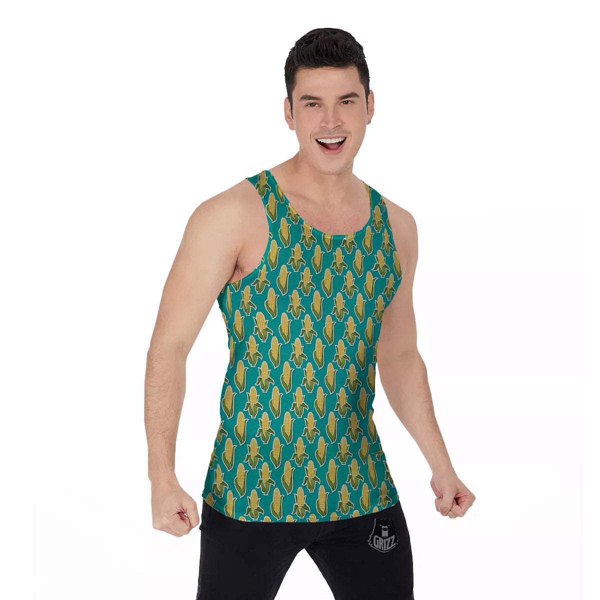 Corncob Print Pattern Men's Tank Top-grizzshop
