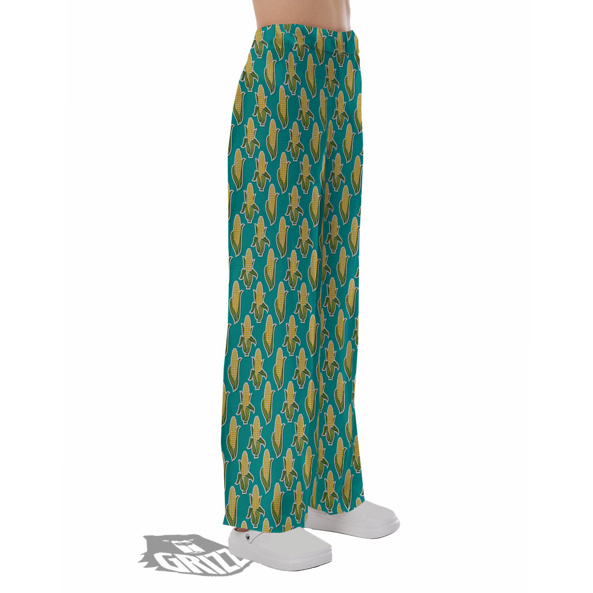 Corncob Print Pattern Pajama Pants-grizzshop