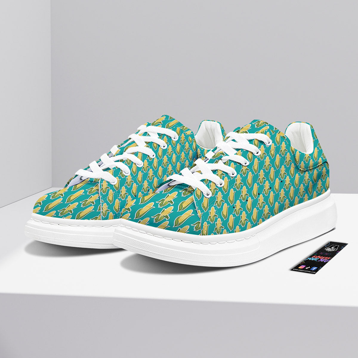 Corncob Print Pattern Platform Shoes-grizzshop