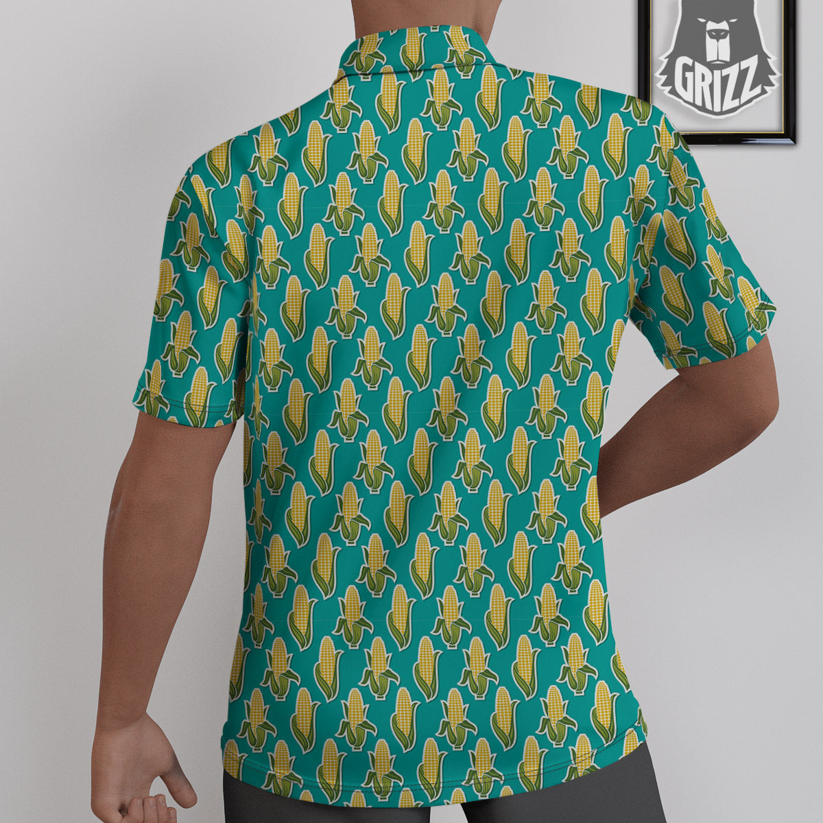 Corncob Print Pattern Untucked Shirts-grizzshop