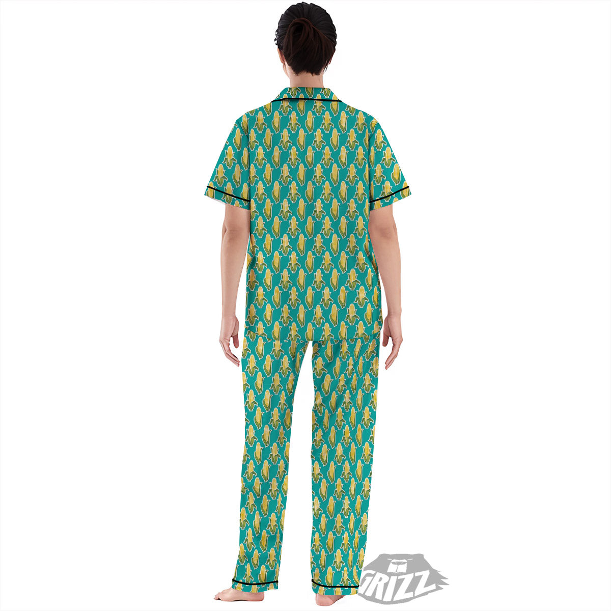Corncob Print Pattern Women's Pajamas Set-grizzshop
