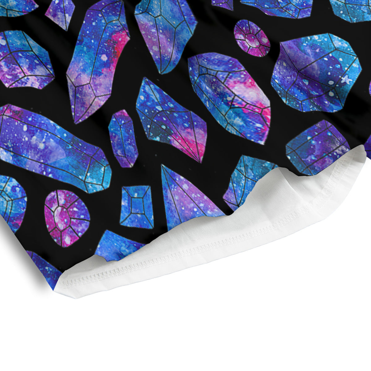 Cosmic Galaxy Space Blue Crystal Print Men's Athletic Shorts