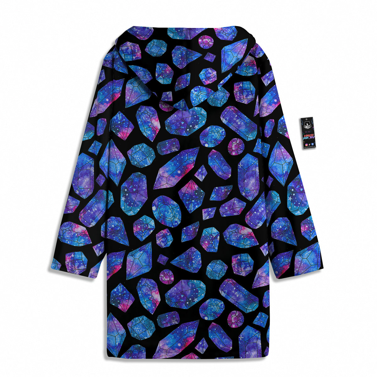 Cosmic Galaxy Space Blue Crystal Print Men's Windbreaker Jacket-grizzshop