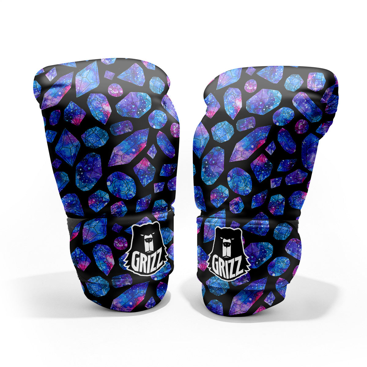 Cosmic Galaxy Space Blue Crystal Print Pro Boxing Glove