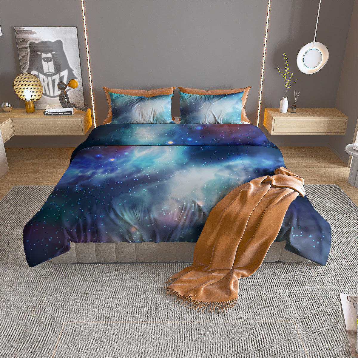 Double Pink Tie Dye Print Duvet Cover Bedding Set