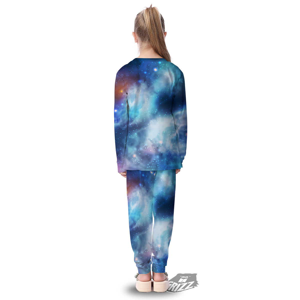 Cosmic Galaxy Space Blue Purple Print Kid's Pajamas-grizzshop