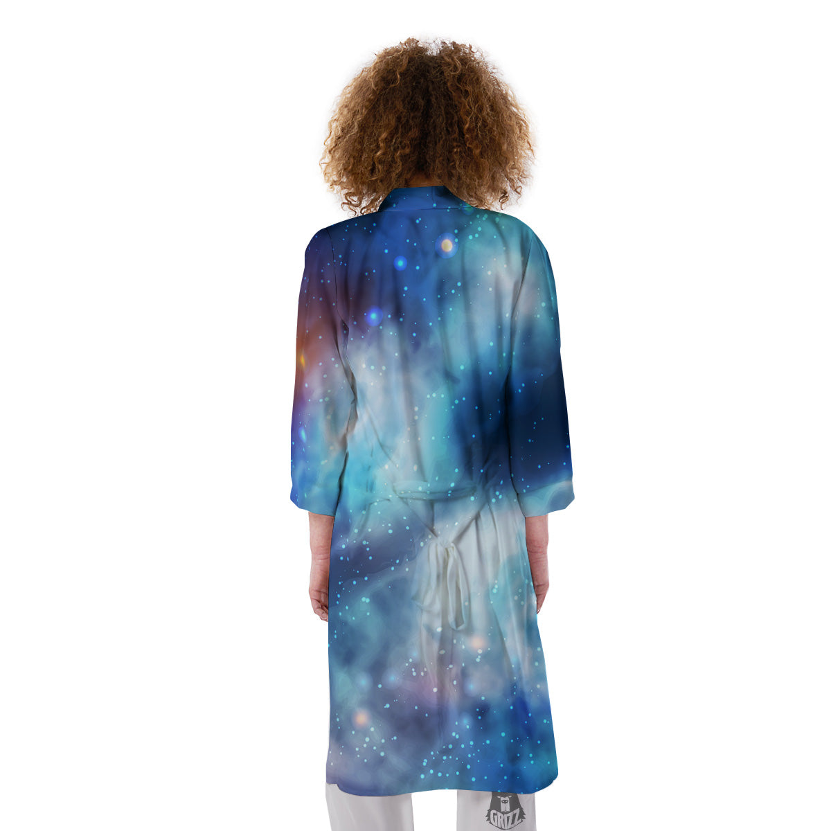 Cosmic Galaxy Space Blue Purple Print Kimono-grizzshop