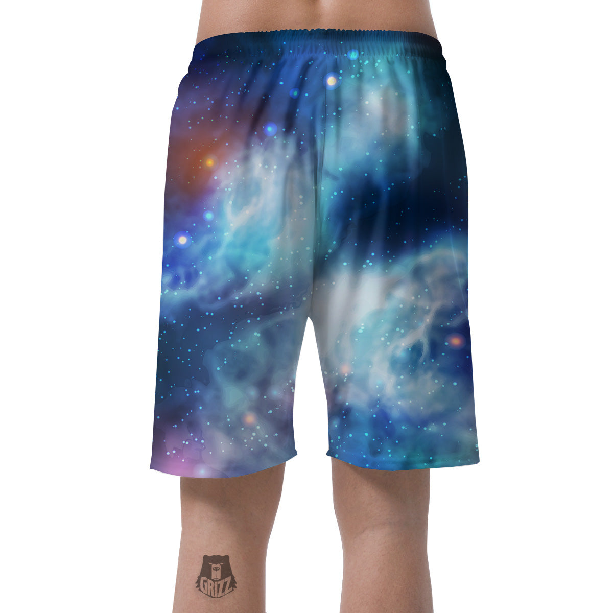 Cosmic Galaxy Space Blue Purple Print Men's Shorts-grizzshop