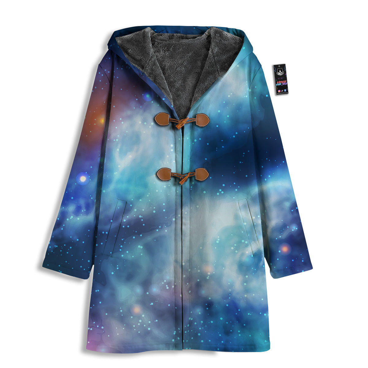 Cosmic Galaxy Space Blue Purple Print Men's Windbreaker Jacket-grizzshop