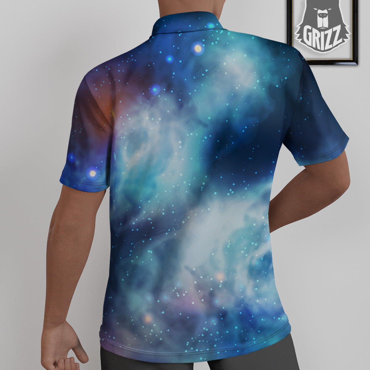 Cosmic Galaxy Space Blue Purple Print Untucked Shirts-grizzshop