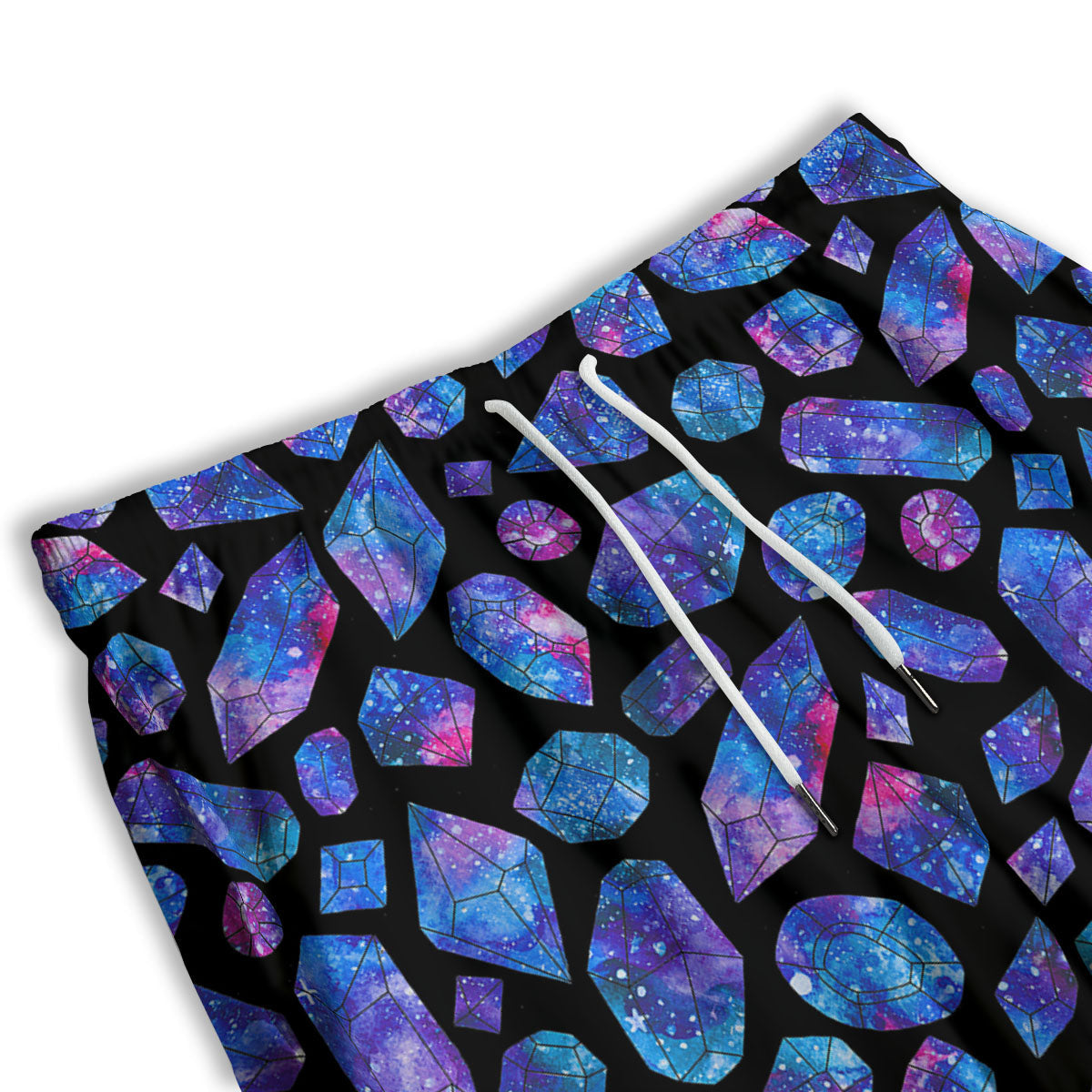 Cosmic Galaxy Space Purple Crystal Print Men's Athletic Shorts