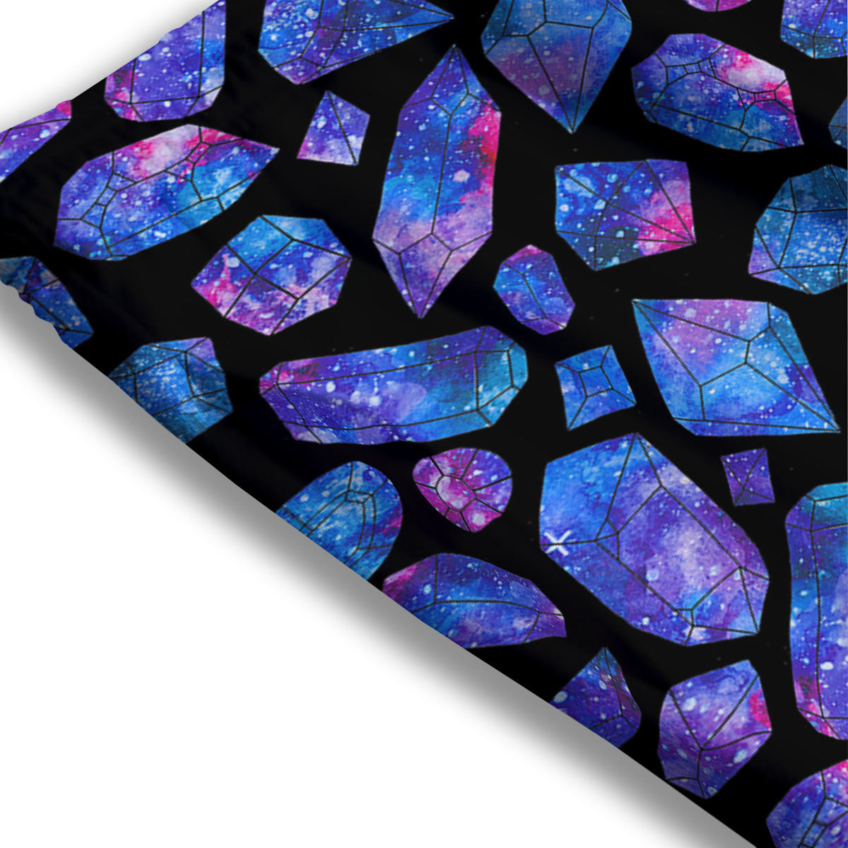 Cosmic Galaxy Space Purple Crystal Print Mesh Shorts