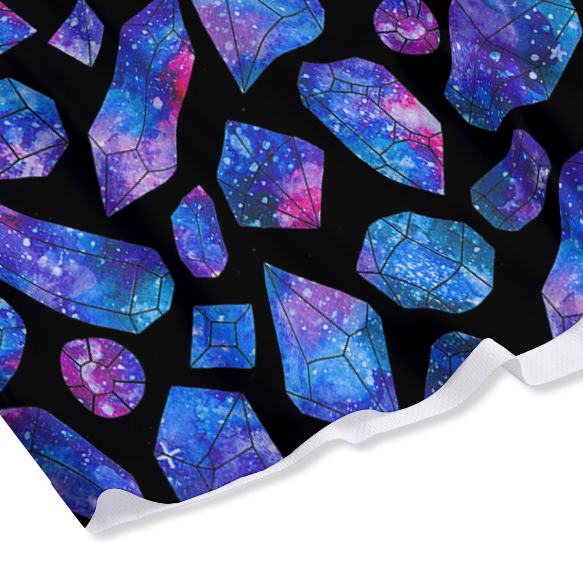 Cosmic Galaxy Space Purple Crystal Print Mesh Shorts