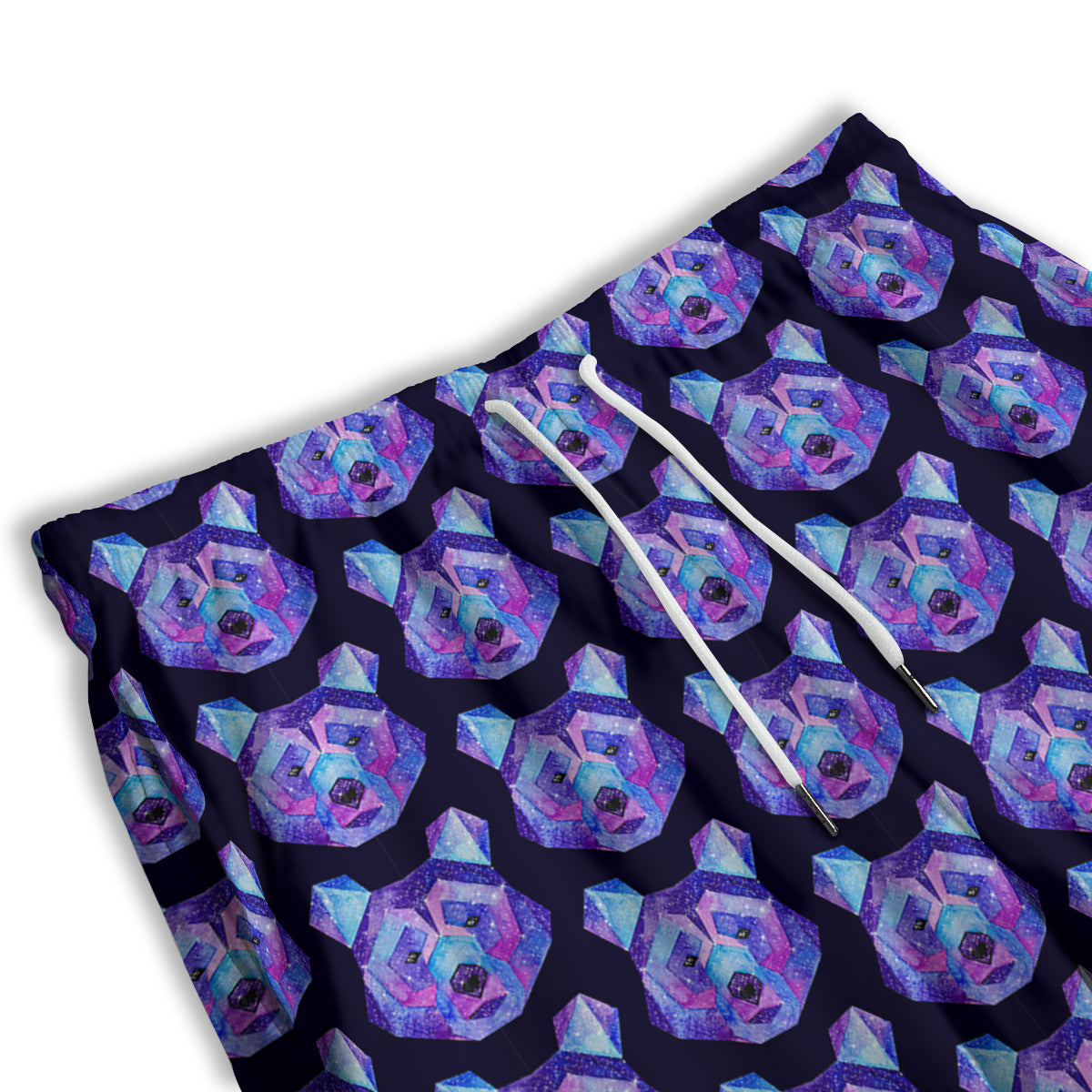 Cosmic Polygonal Bear Print Pattern Men's Athletic Shorts
