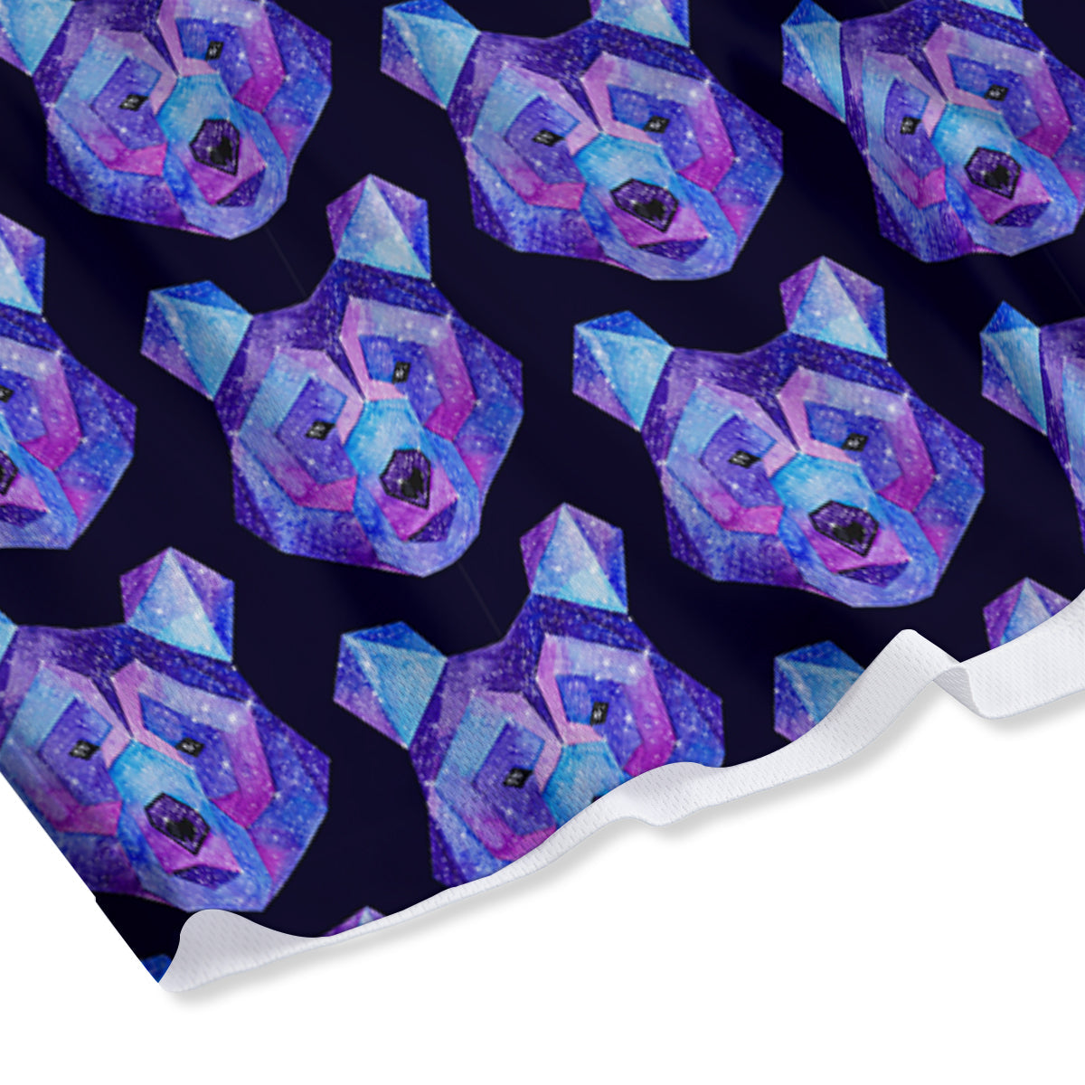 Cosmic Polygonal Bear Print Pattern Mesh Shorts-grizzshop