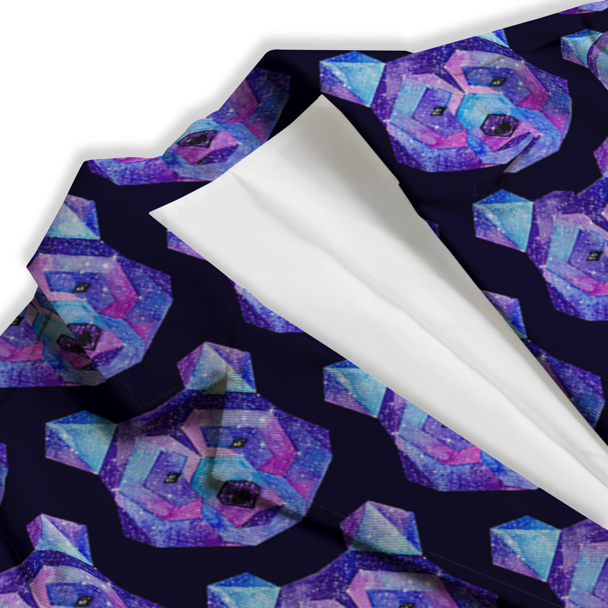 Cosmic Polygonal Bear Print Pattern Women's Blazer-grizzshop