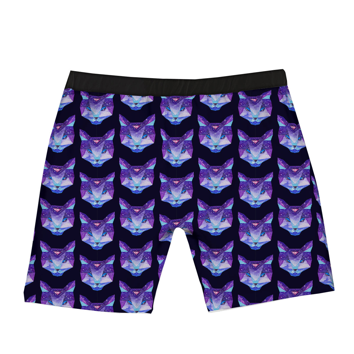 Cosmic Polygonal Cat Print Pattern Boxer Briefs-grizzshop