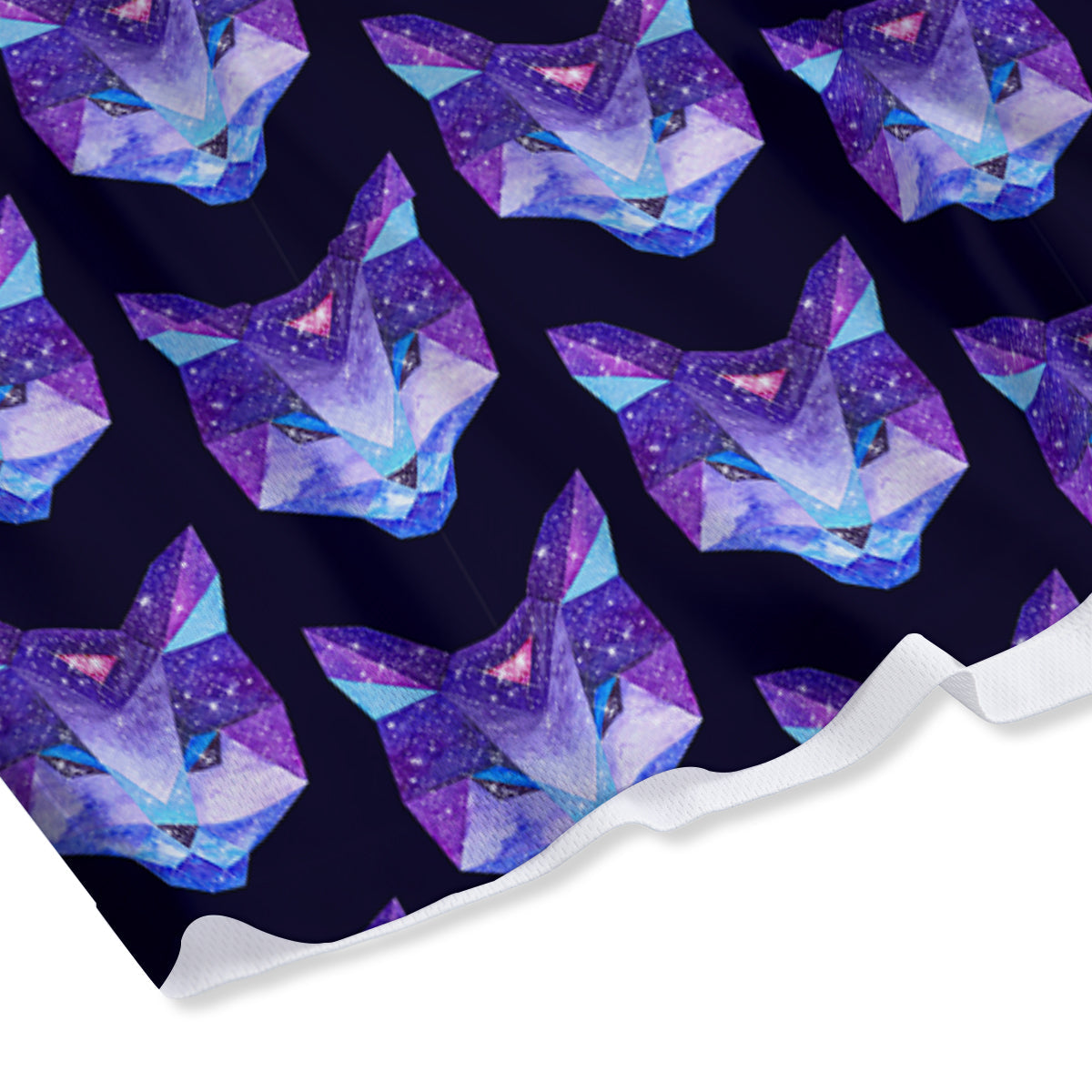 Cosmic Polygonal Cat Print Pattern Mesh Shorts-grizzshop
