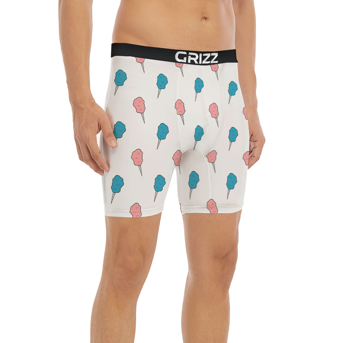 Cotton Candy Blue And Pink Print Pattern Boxer Briefs-grizzshop