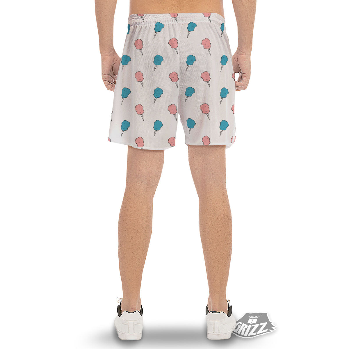 Cotton Candy Blue And Pink Print Pattern Men's Gym Shorts-grizzshop