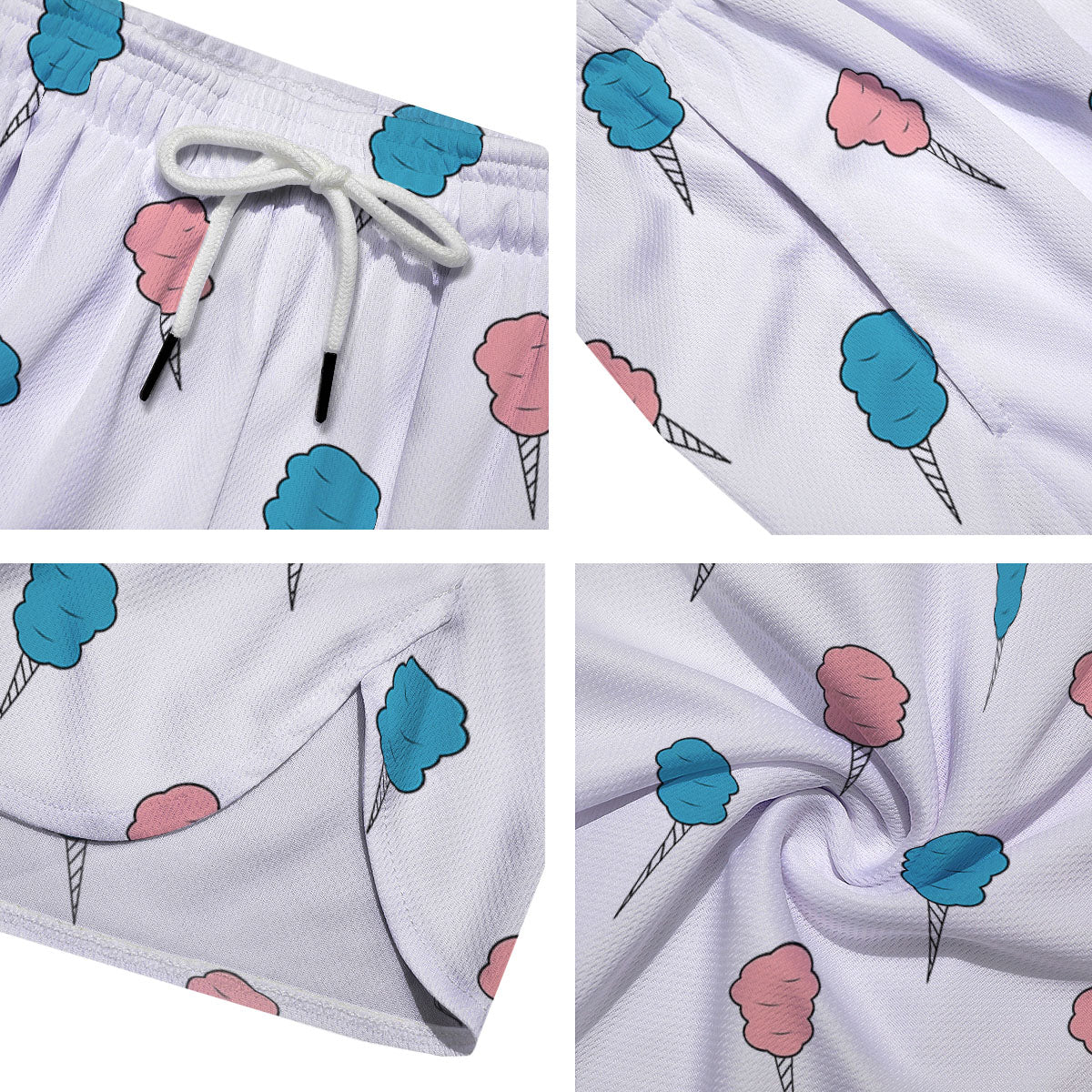 Cotton Candy Blue And Pink Print Pattern Men's Running Shorts-grizzshop