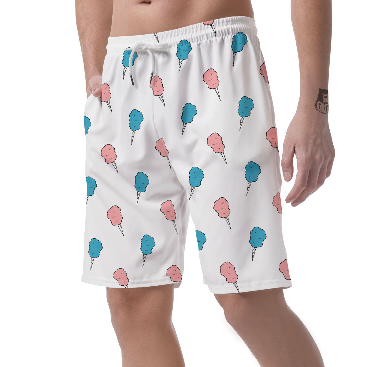 Cotton Candy Blue And Pink Print Pattern Men's Shorts-grizzshop