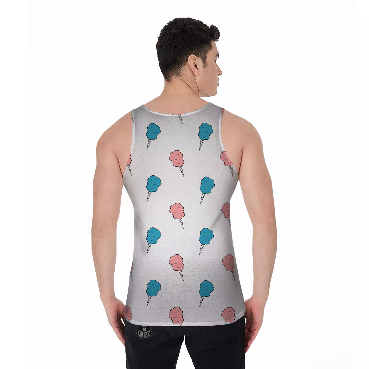 Cotton Candy Blue And Pink Print Pattern Men's Tank Top-grizzshop