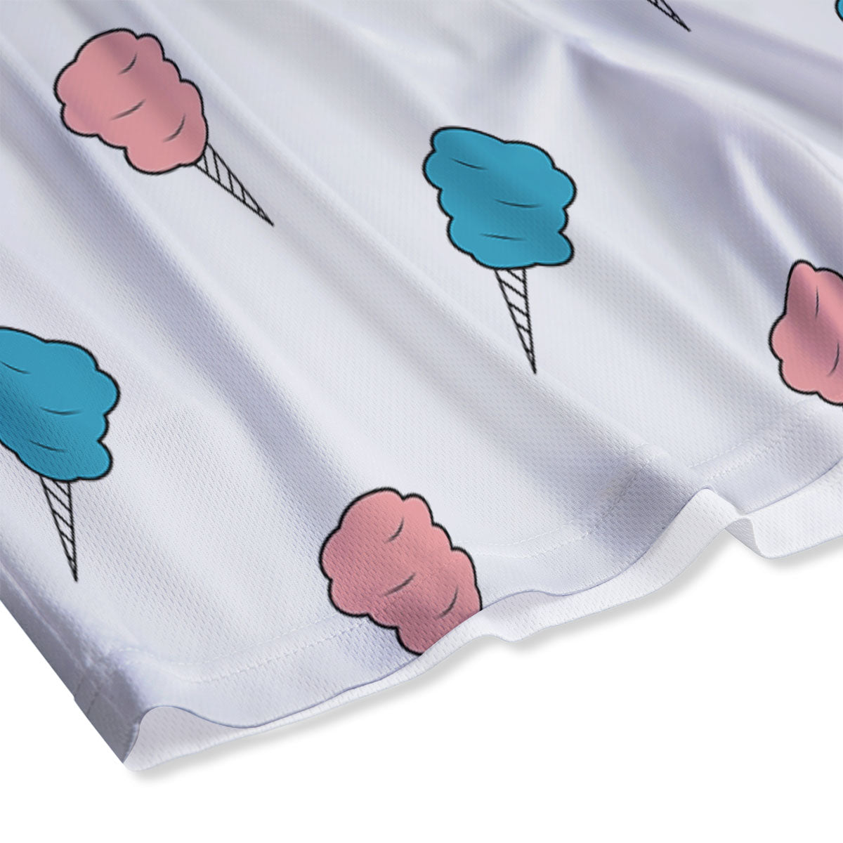 Cotton Candy Blue And Pink Print Pattern Mesh Shorts