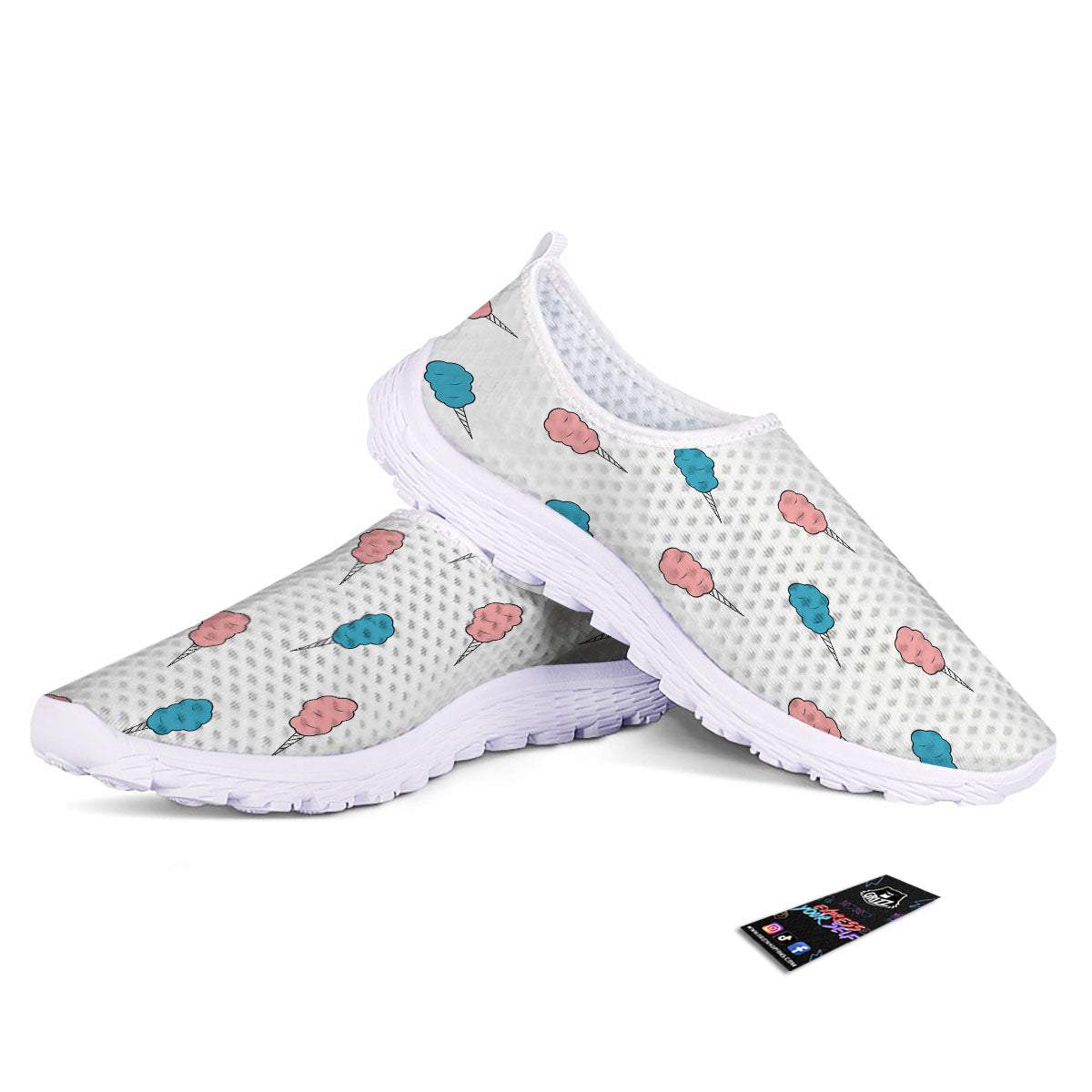 Cotton Candy Blue And Pink Print Pattern Nurse Shoes-grizzshop