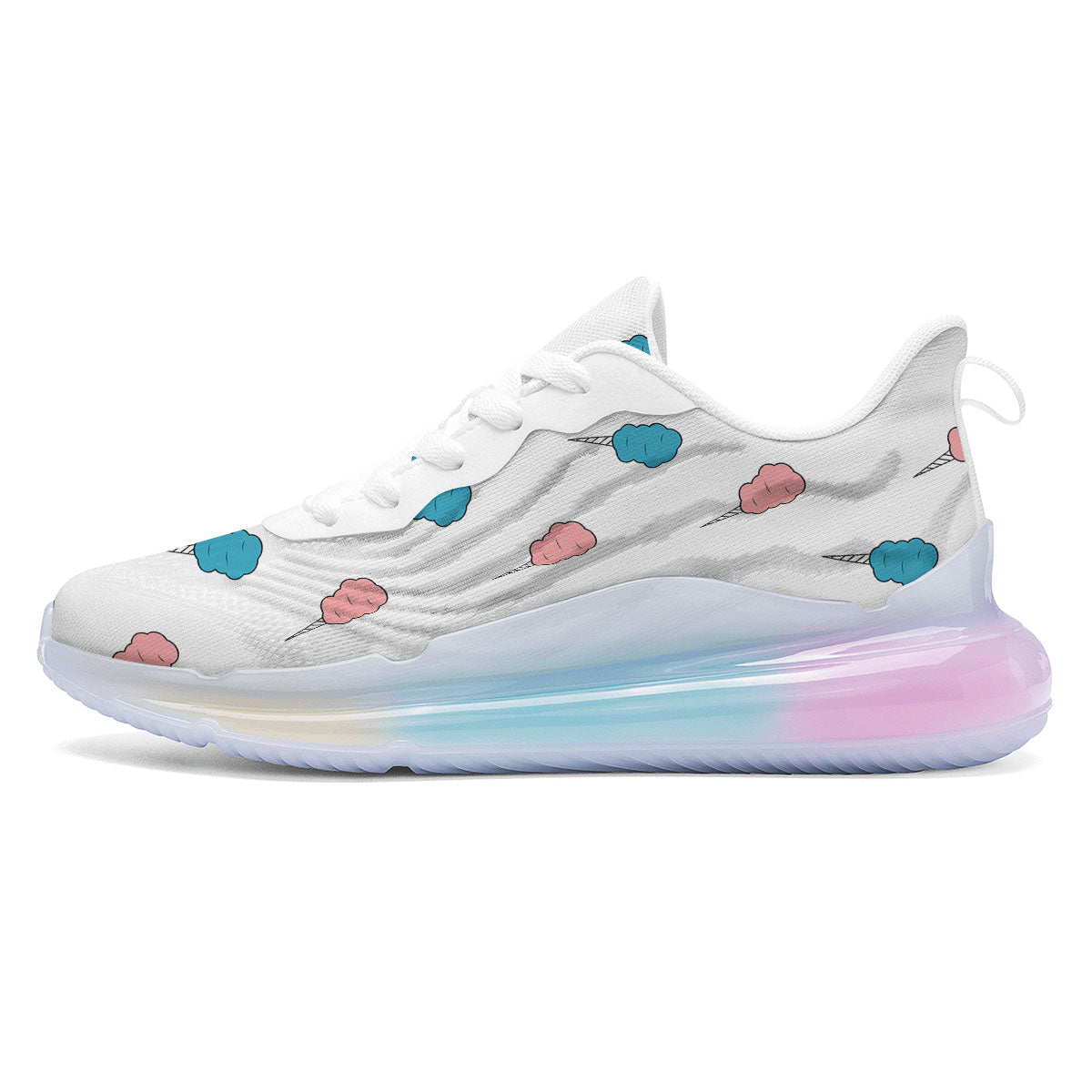 Cotton Candy Blue And Pink Print Pattern Running Sneakers-grizzshop