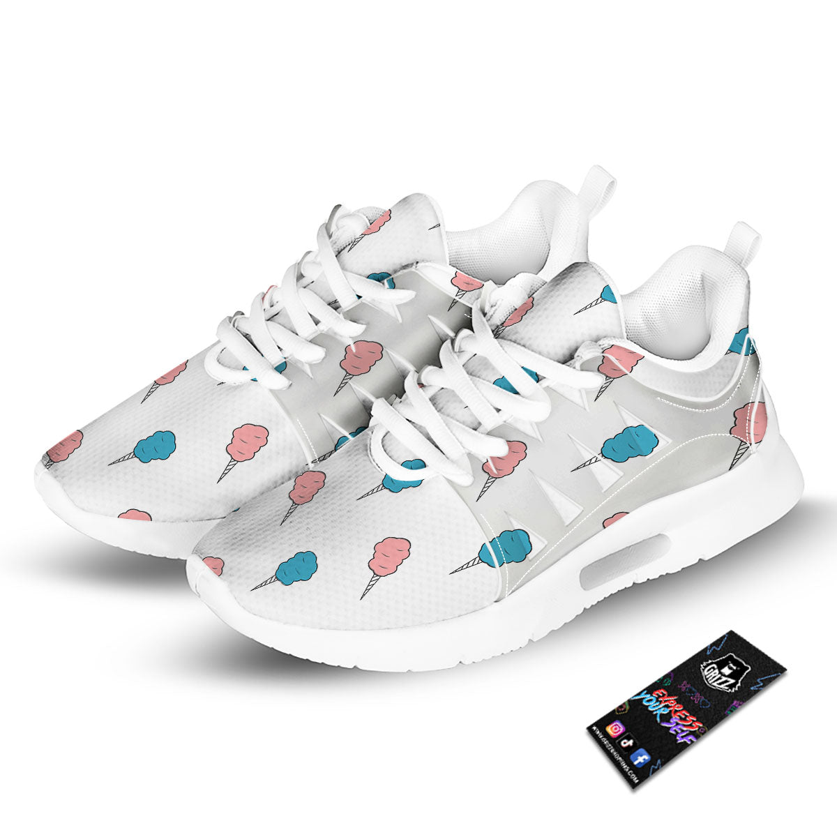 Cotton Candy Blue And Pink Print Pattern Tennis Shoes-grizzshop
