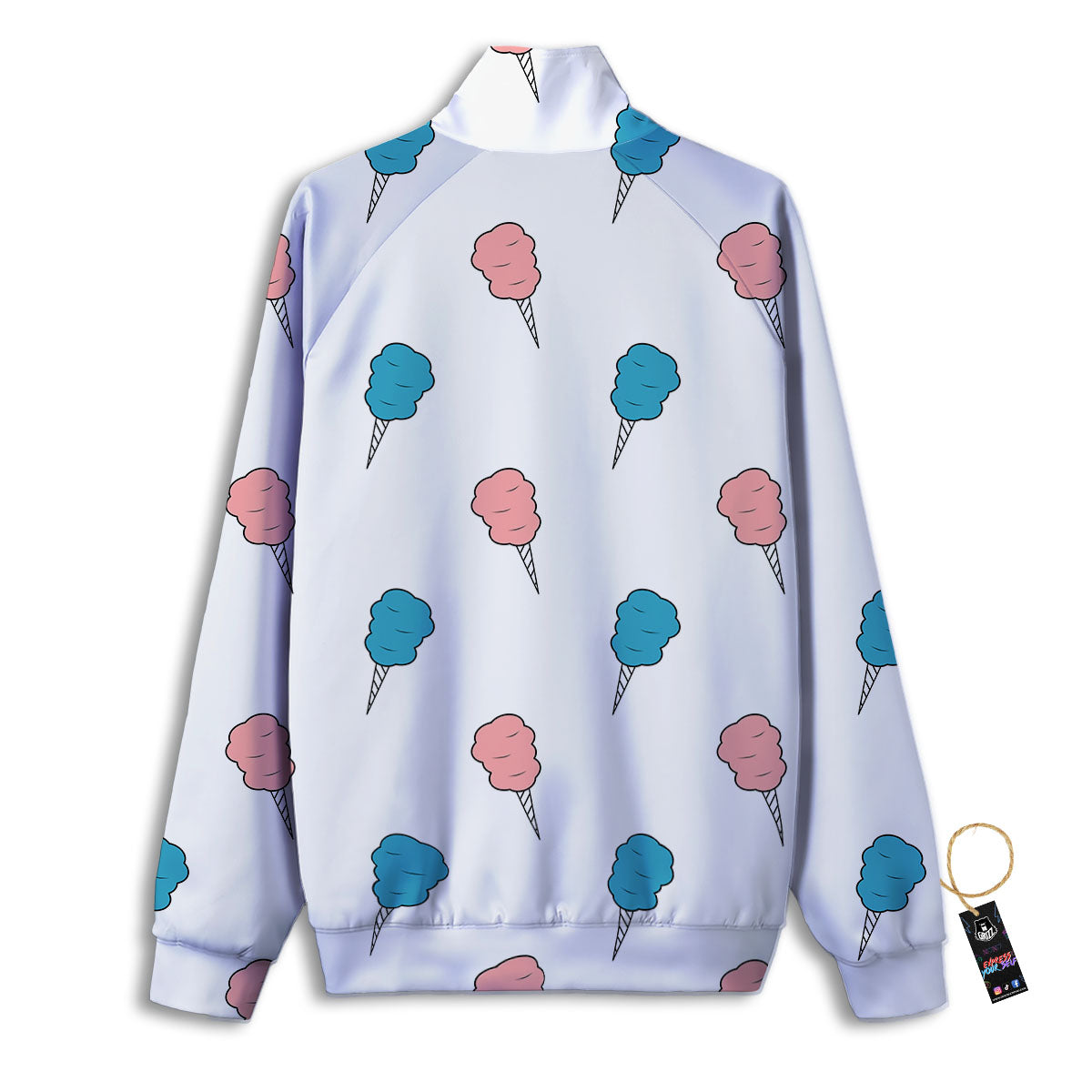 Cotton Candy Blue And Pink Print Pattern Track Jacket-grizzshop
