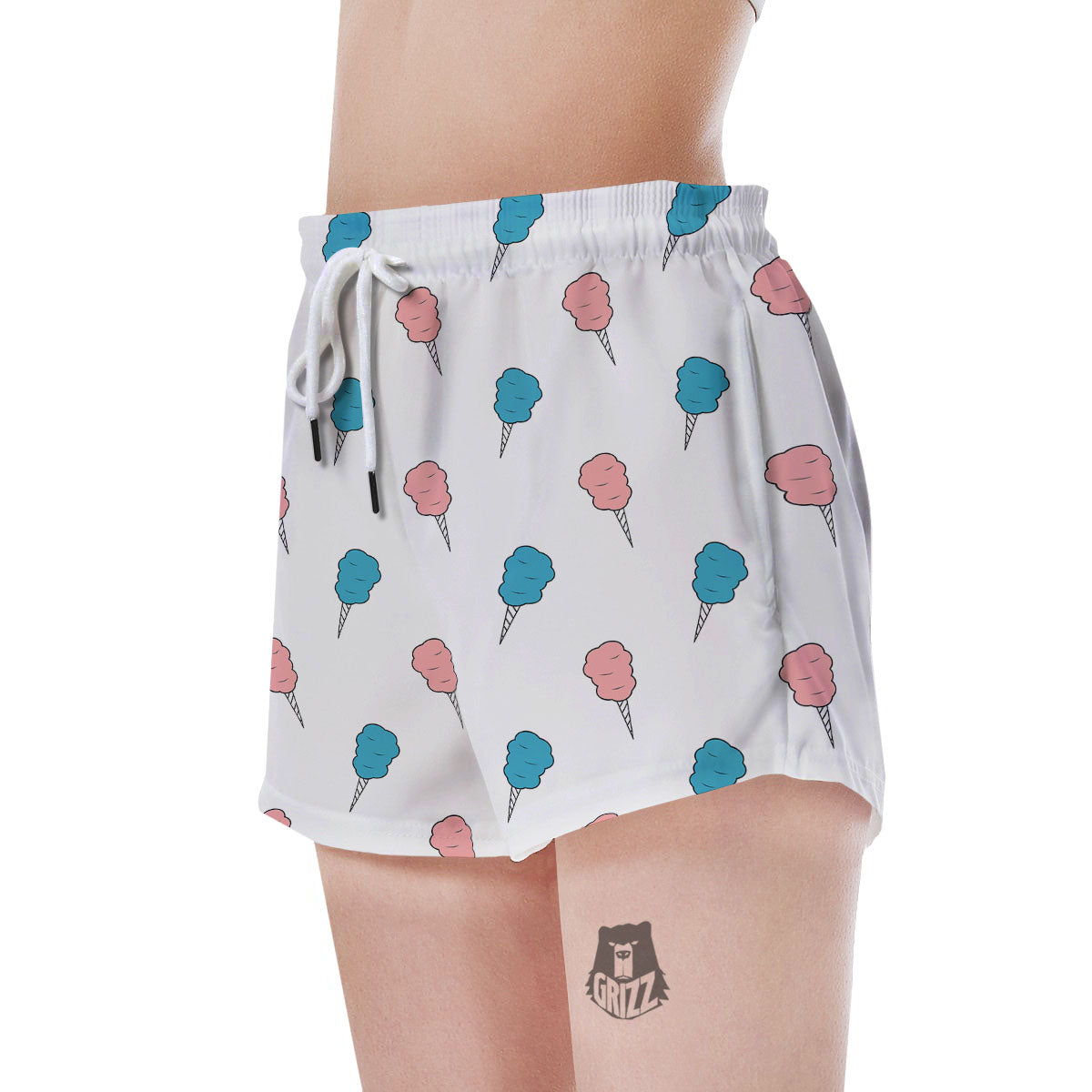 Cotton Candy Blue And Pink Print Pattern Women's Shorts-grizzshop