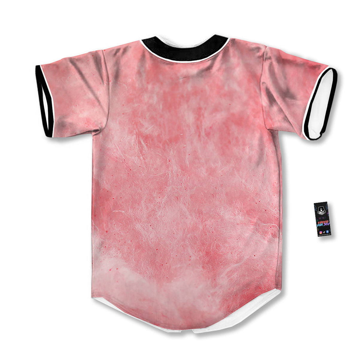 Cotton Candy Pink Print Baseball Jersey-grizzshop