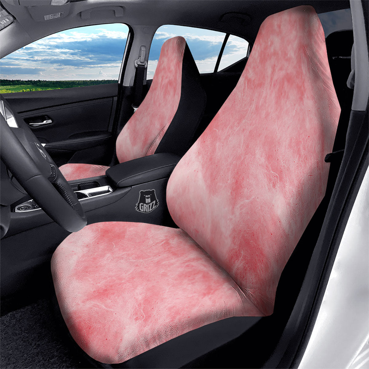 Cotton Candy Pink Print Car Seat Covers-grizzshop