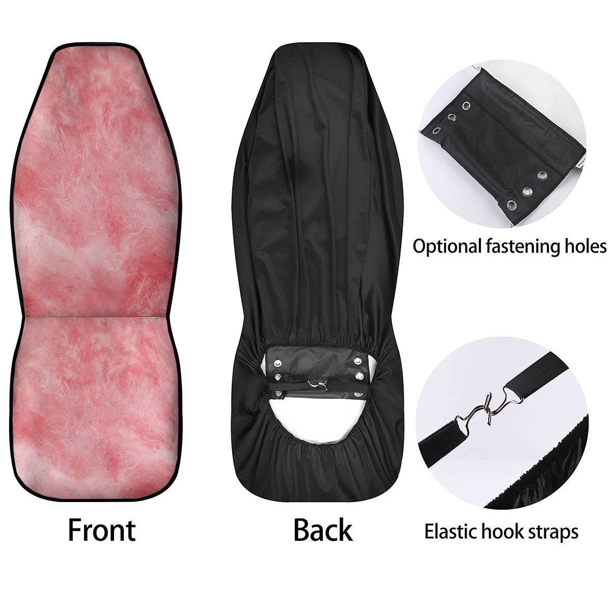 Cotton Candy Pink Print Car Seat Covers-grizzshop