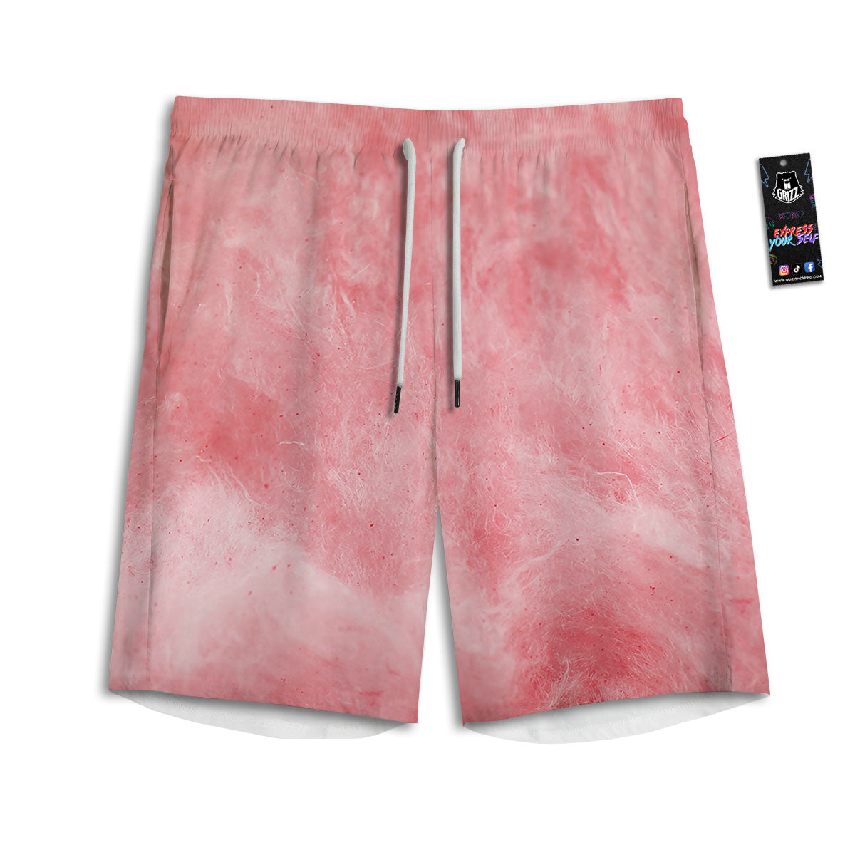 Cotton Candy Pink Print Men's Athletic Shorts
