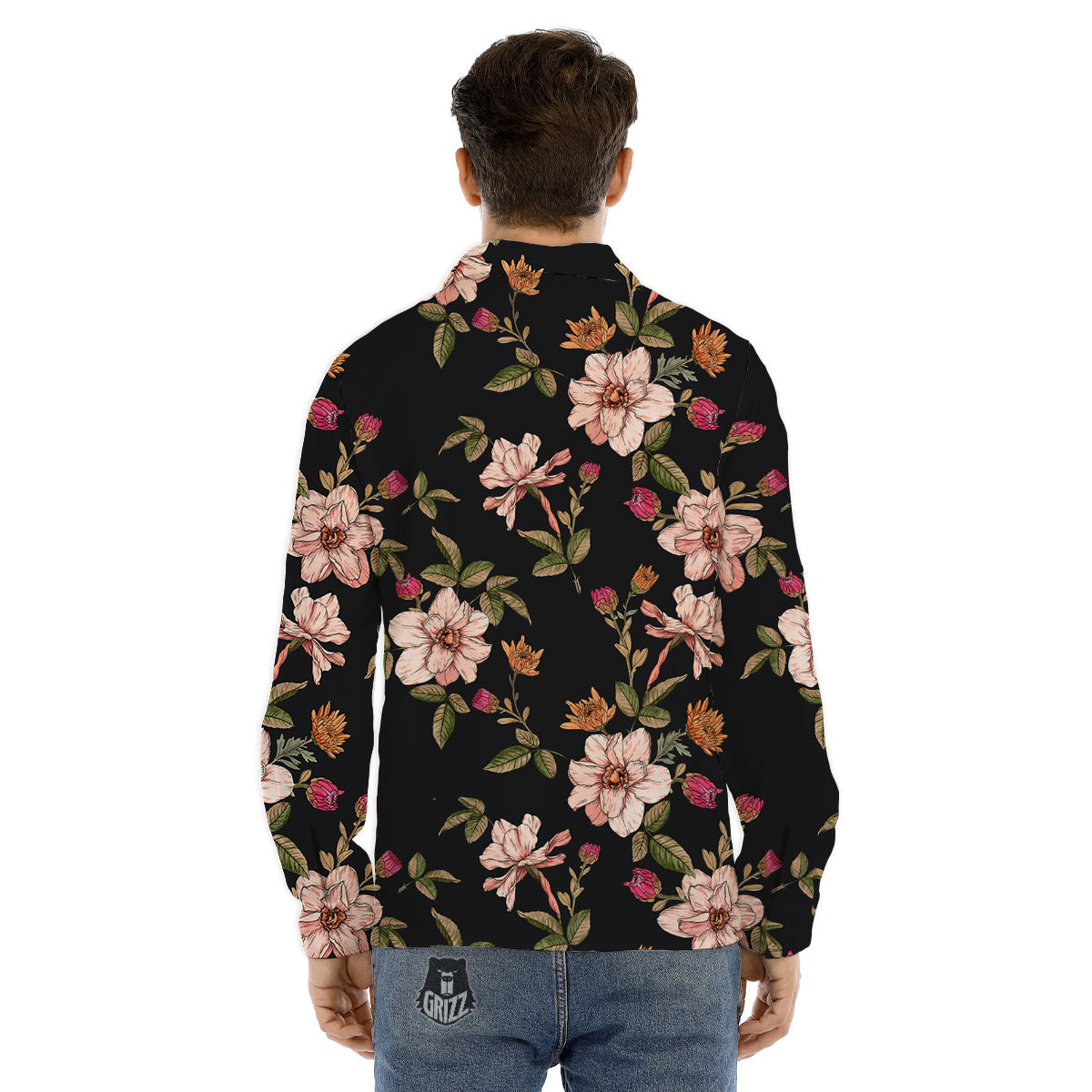 Cotton Candy Pink Print Men's Dress Shirts-grizzshop