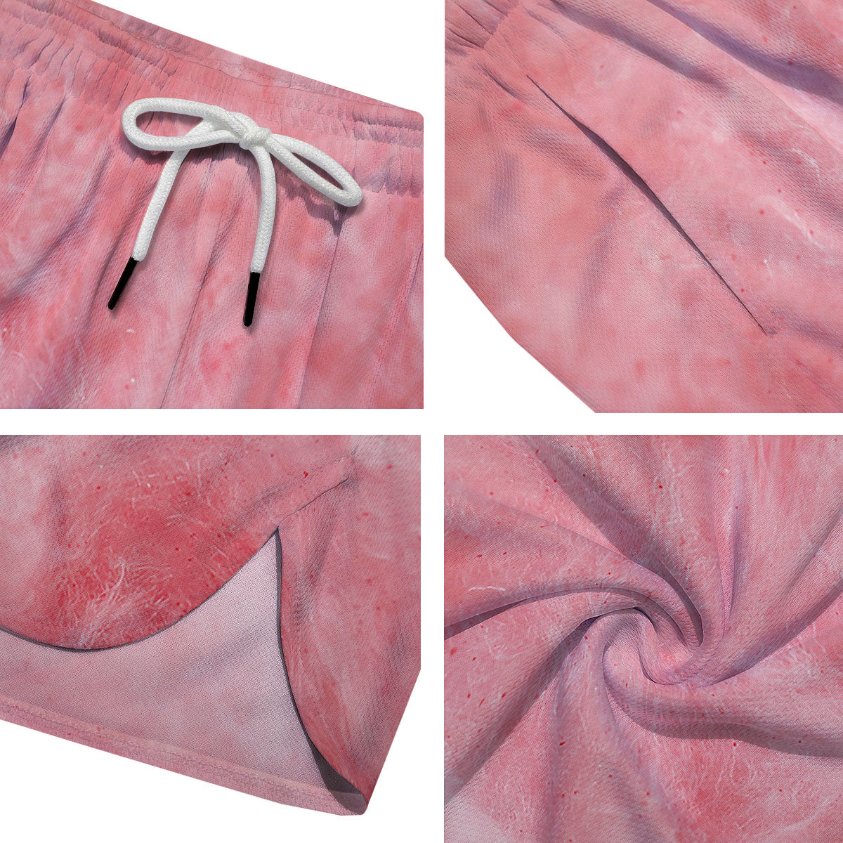 Cotton Candy Pink Print Men's Running Shorts-grizzshop