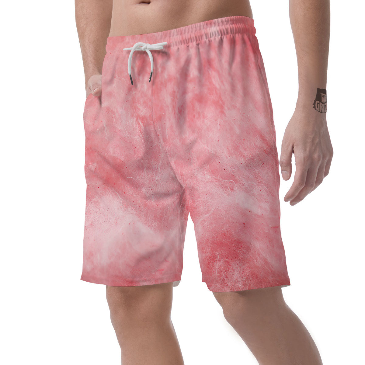 Cotton Candy Pink Print Men's Shorts-grizzshop