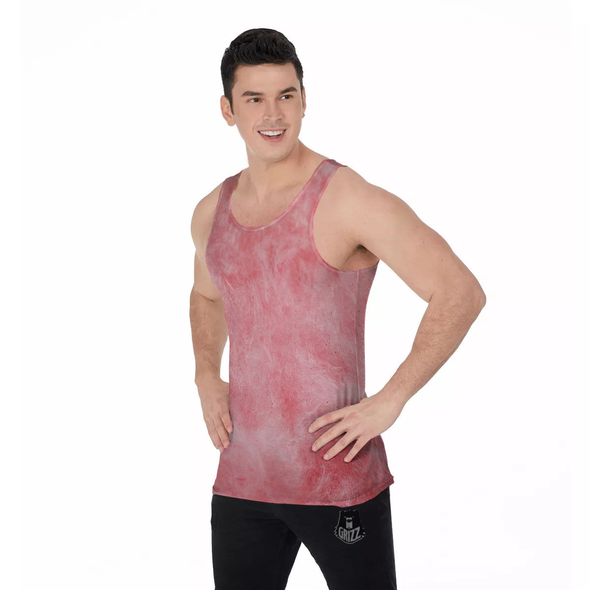 Cotton Candy Pink Print Men's Tank Top-grizzshop
