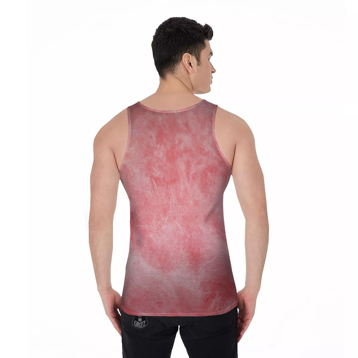Cotton Candy Pink Print Men's Tank Top-grizzshop