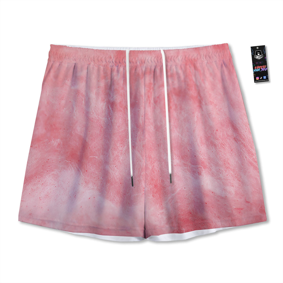 Cotton Candy Pink Print Mesh Shorts