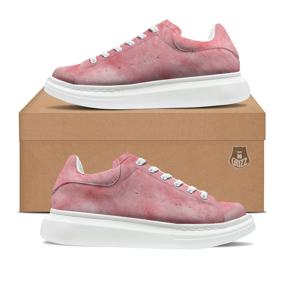 Cotton Candy Pink Print Platform Shoes-grizzshop