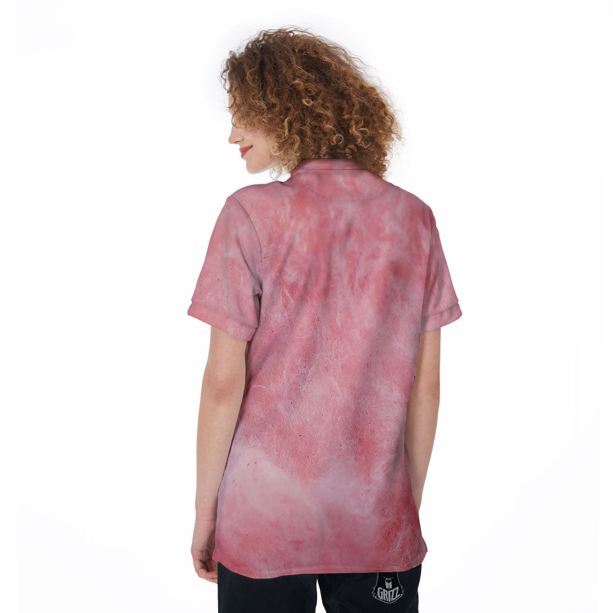Cotton Candy Pink Print Women's Golf Shirts-grizzshop