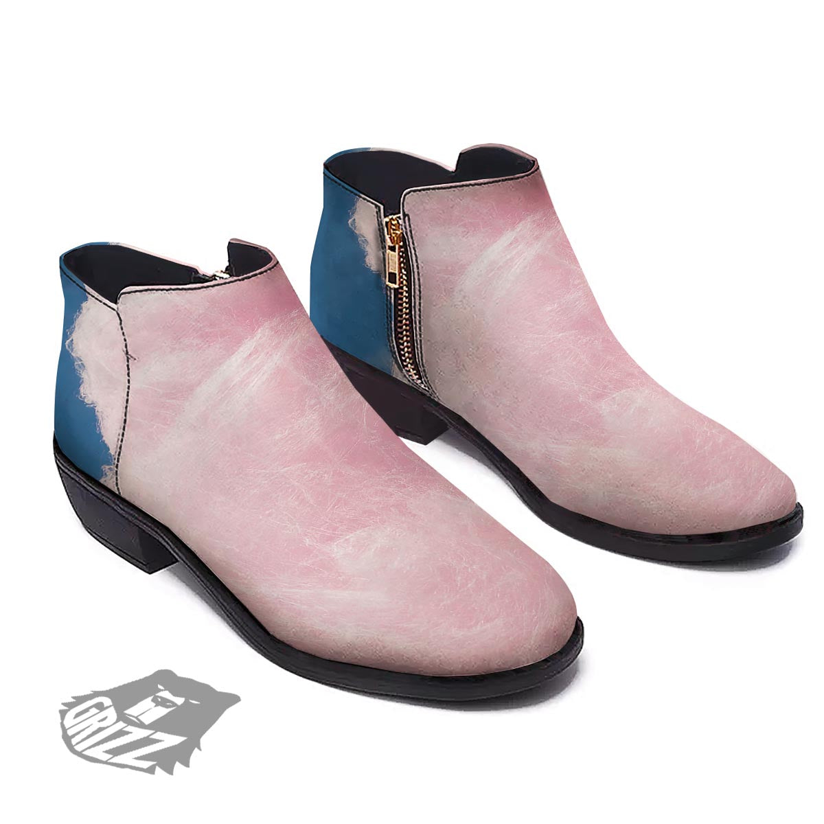 Cotton Candy Sweet Print Ankle Boots-grizzshop